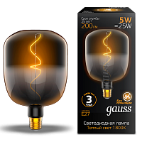 Лампа светодиодная GAUSS Filament V140-DC Black-Clear 5W E27 200lm 1800K 140*204mm 1/6