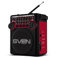 Радиоприемник SVEN SRP-355, красный, мощность 3 Вт (RMS), FM/AM/SW, USB, SD/microSD, фонарь, встроенный аккумулятор (1/20)