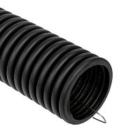 Труба гофрированная из ПНД, с зондом, черная, Ø40 мм (бухта 15 м/уп.) REXANT (15/15)