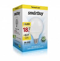 Лампа светодиодная SMARTBUY G95 18Вт 3000K E27 (теплый свет) (1/10) (SBL-G95-18-30K-E27)
