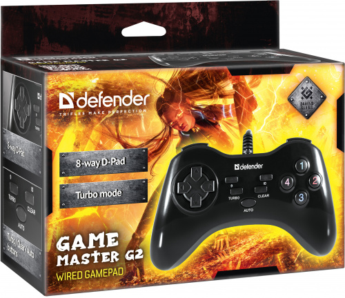 Проводной геймпад DEFENDER Game Master G2, 13 кн., USB, черный (1/50) (64258) фото 7