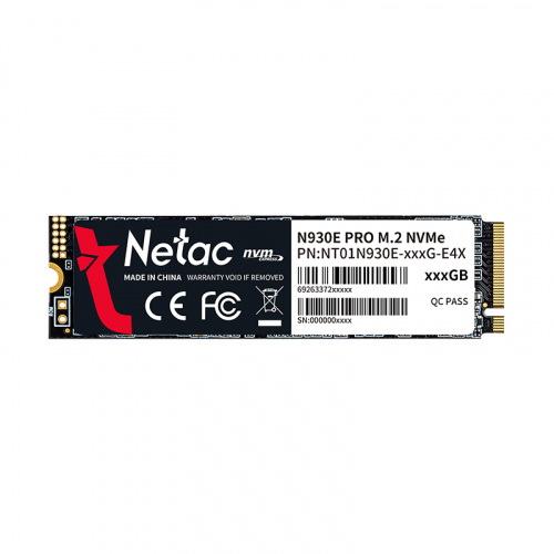 Внутренний SSD  Netac  512GB  N930E  Pro, PCIe x4, R/W - 2080/1700 MB/s, (M.2), 2280, TLC 3D NAND (NT01N930E-512G-E4X)