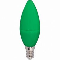 Лампа светодиодная ECOLA candle color 6,0W 220V E14 Green свеча Зеленая матовая колба 103x37(1/10/100)