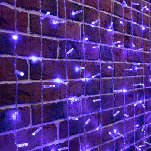 Гирлянда NEON-NIGHT "Светодиодный Дождь" 2х6м, постоянное свечение, прозрачный провод, 230 В, диоды СИНИЕ, 1140 LED (1/2)