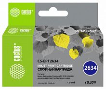 Картридж струйный Cactus CS-EPT2634 26XL желтый (12.4мл) для Epson Expression Home XP-600/605/700/800