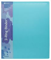 Папка на 2-х кольцах Бюрократ Pastel PAST0812/2RBLUE A4 пластик 0.5мм кор.32мм торц.карм с бум. встав голубой
