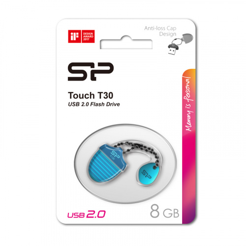 Флеш-накопитель USB  8GB  Silicon Power  Touch T30  синий (SP008GBUF2T30V1B) фото 7