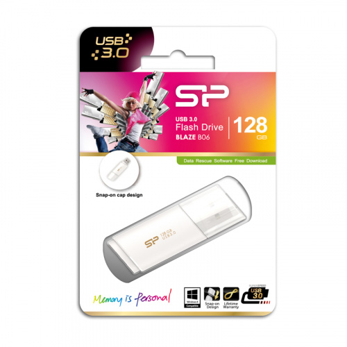 Флеш-накопитель USB 3.0  128GB  Silicon Power  Blaze B06  белый (SP128GBUF3B06V1W) фото 11