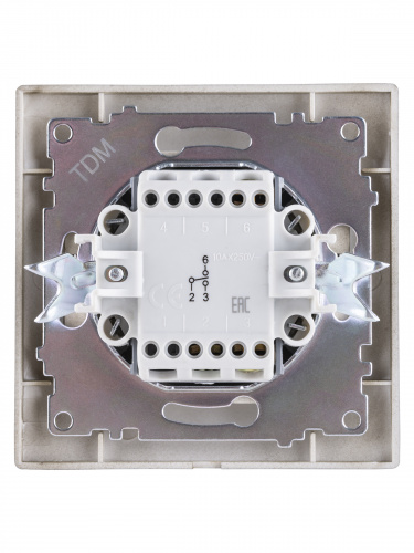 Выключатель на 2 направления 1 кл. 10А бронза , с/у, "Лама" (10/120) TDM (SQ1815-0706) фото 3