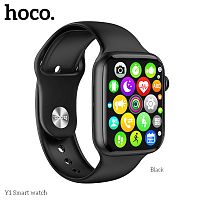 Смарт- часы Hoco Y1, пластик, bluetooth 4.1, IP68, цвет: чёрный  (1/50)