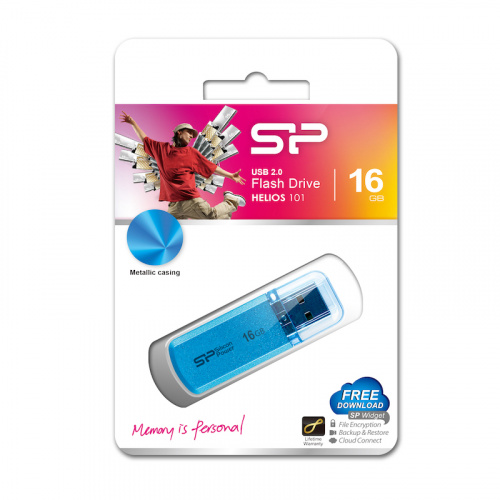 Флеш-накопитель USB  16GB  Silicon Power  Helios 101  голубой (SP016GBUF2101V1B) фото 5