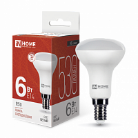 Лампа светодиодная IN HOME R50-VC 6Вт 230В Е14 4000К 530Лм (10/100) (4690612024264)