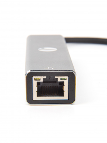 USB-концентратор USB 3.1 Type-Cm --> RJ-45+3port USB3.0(f) Aluminum Shell VCOM <DH311A> (1/150) фото 3
