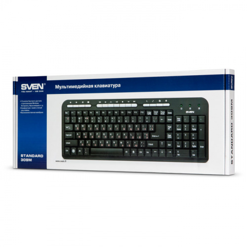 Клавиатура SVEN Standard 309M USB чёрная (1/20) (SV-03100309UB) фото 5