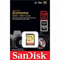 SDXC  128GB  SanDisk Class 10 Extreme V30 UHS-I U3 (150 Mb/s)