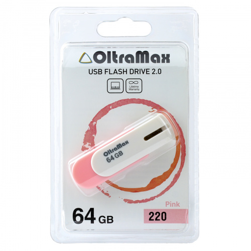 Флеш-накопитель USB  64GB  OltraMax  220  розовый (OM-64GB-220-Pink) фото 6