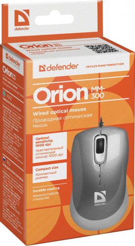 Мышь DEFENDER Orion 300, мини, серая, USB (1/100) (52817) фото 5