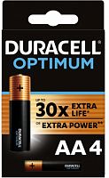 Батарея Duracell Alkaline LR6 Optimum AA (4шт) блистер