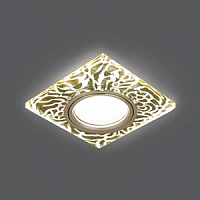 Светильник светодиодный GAUSS Backlight BL063 Квадрат. Золотой узор/Золото, Gu5.3, 2700K 1/40