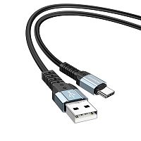 Кабель USB - Type-C Borofone BX64, 1.0м, круглый, 3.0A, силикон, цвет: чёрный (1/30/300) (6974443381528)