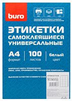 Этикетки Buro A4 70x49.5мм 18шт на листе/100л./белый матовое самоклей. универсальная