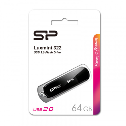 Флеш-накопитель USB  64GB  Silicon Power  LuxMini 322 черный (SP064GBUF2322V1K) фото 6