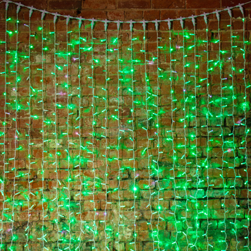 Гирлянда NEON-NIGHT "Светодиодный Дождь" 2х1,5м, постоянное свечение, белый провод, 230 В, диоды ЗЕЛЁНЫЕ, 360 LED (1/6) фото 8