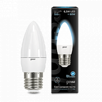 Лампа светодиодная GAUSS Свеча 6.5W 550lm 4100К E27 1/10/100 (103102207)