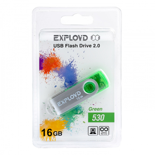 Флеш-накопитель USB  16GB  Exployd  530  зелёный (EX016GB530-G) фото 8