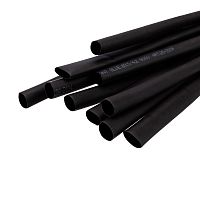 Термоусаживаемая трубка двухстенная клеевая 9,5/4,75 мм черная REXANT (уп.10 шт. по 1 м) (10) (26-2104)
