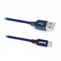 Зарядный USB Дата-кабель BMC-414 синий (1.2м) Type-C