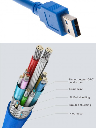 Кабель соединительный USB3.0 Am/Bm 1,8m  Telecom  (TUS7070-1.8M) (1/75) фото 6