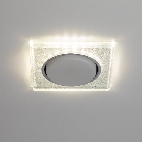 Светильник ЭРА встраиваемый с LED подсветкой DK LD50 CH/SHSL GX53 хром серебро (1/50) (Б0057471) фото 10