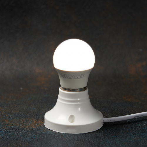 Лампа светодиодная REXANT Шар (GL) 7,5 Вт E27 713 лм 2700 K теплый свет (1/10/100) (604-034) фото 2