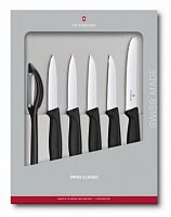 Набор кухонных ножей Victorinox Swiss Classic Kitchen, компл.: 6 шт., чёрный (подар. коробка) (6.7113.6G)