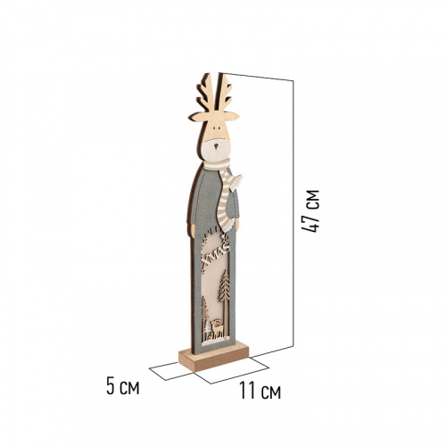 Фигурка деревянная NEON-NIGHT с подсветкой "Рождественский олень" 11х5х47 см (1/24) (504-007) фото 13