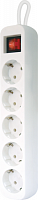 Удлинитель DEFENDER S518, 5 розеток, ПВС 3*1,0 мм2, мощность 2200 Вт, ток 10А, белый, с/з, выключатель, 1,8 м (1/30)