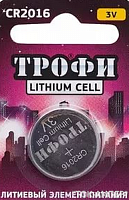 Элемент питания Трофи CR2016-1BL ENERGY POWER Lithium (10/240/38400)