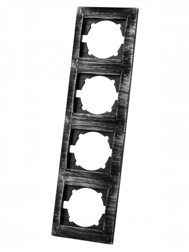 Рамка 4-х постовая вертикальная старинное серебро с/у, "Лама" (1/15) TDM (SQ1815-0685) фото 5