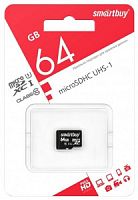Карта памяти MicroSD  64GB  Smart Buy Сlass 10 UHS-I без адаптера (SB64GBSDCL10-00)