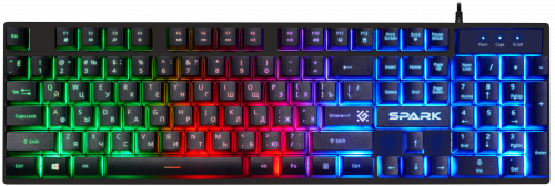 Клавиатура игровая DEFENDER Spark GK-300L RU,радужная подсветка, черный (1/20) (45300)