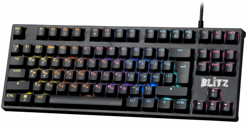 Клавиатура механическая игровая Defender Blitz GK-240L RU,Rainbow, черный (45240) фото 4