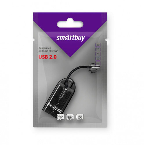Картридер Smartbuy MicroSD, (SBR-710-K), чёрный (1/20)