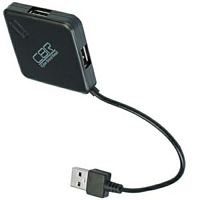 Разветвитель CBR CH 132, черный, 4 порта,поддержка Plug&Play,  провод 12,5+-2см.  USB 2.0. (1/100)