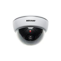 Муляж камеры REXANT внутренний, купольный, LED-индикатор, 2хАА, белый (1/100)