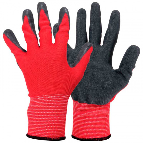 Перчатки хозяйственные PARK EL-C3032, размер 10 (XL), цв. красный с серым (12/120)