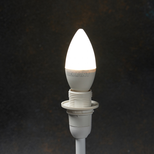 Лампа светодиодная REXANT Свеча CN 7,5 Вт E14 713 лм 4000 K нейтральный свет (1/10/100) (604-018) фото 2