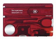 Швейцарская карта Victorinox SwissCard Lite, красный, полупрозрачный (блистер)