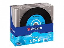 Диск VERBATIM CD-R 80 (52х) DL+ Slim Crystal (10) (100)
