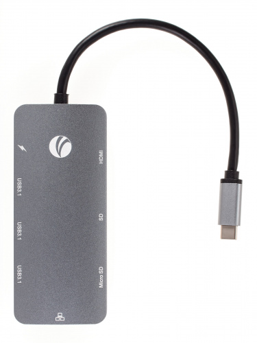 USB-концентратор USB3.1 Type-CM-->HDMI 4K*60Hz +3USB3.1(10Гбс)+RJ45+TF+SD+PD VCOM <CU4641> (1/125) фото 2